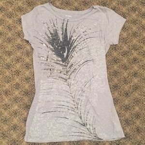 Express Peacock Feather Fitted T-Shirt
